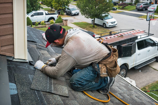 Professional Roof Replacement technician working in Hankamer, TX